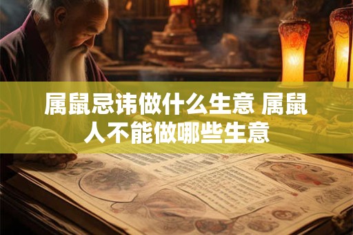 属鼠忌讳做什么生意 属鼠人不能做哪些生意
