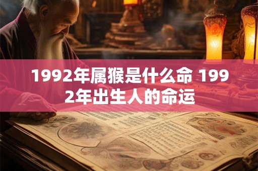 详细阅读:1992年属猴是什么命 1992年出生人的命运 1992年属猴是什么命 1992年出生人的命运