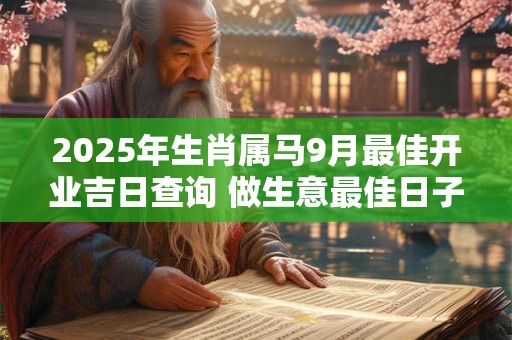 2025年生肖属马9月最佳开业吉日查询 做生意最佳日子