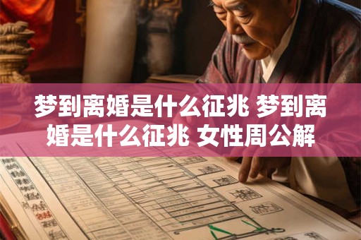 梦到离婚是什么征兆 梦到离婚是什么征兆 女性周公解梦