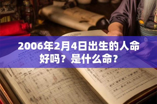 2006年2月4日出生的人命好吗？是什么命？