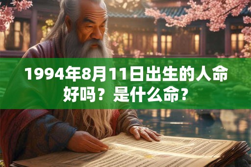 1994年8月11日出生的人命好吗？是什么命？