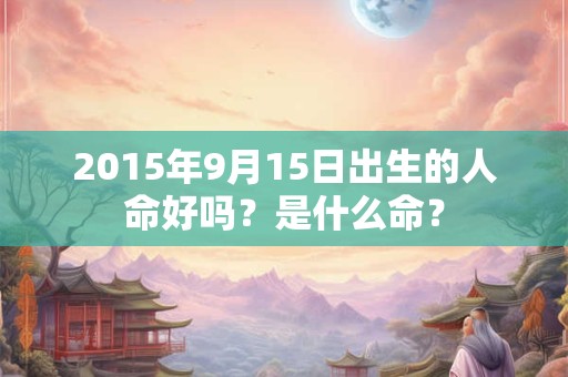 2015年9月15日出生的人命好吗？是什么命？