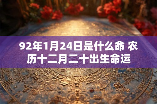 92年1月24日是什么命 农历十二月二十出生命运