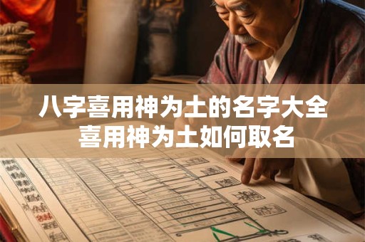 八字喜用神为土的名字大全 喜用神为土如何取名