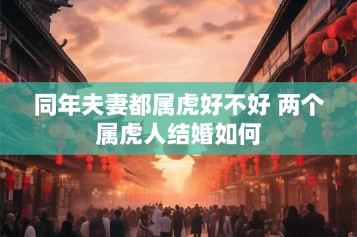 同年夫妻都属虎好不好 两个属虎人结婚如何