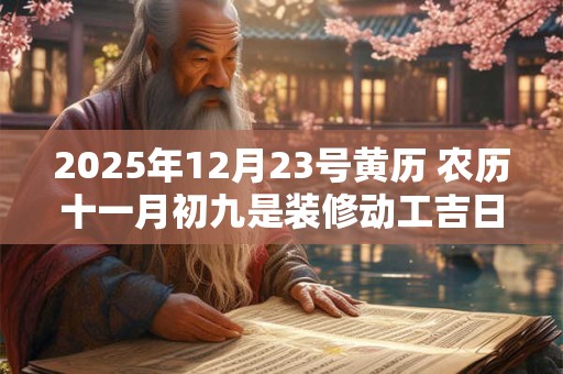 2025年12月23号黄历 农历十一月初九是装修动工吉日吗