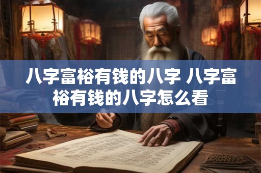 八字富裕有钱的八字 八字富裕有钱的八字怎么看