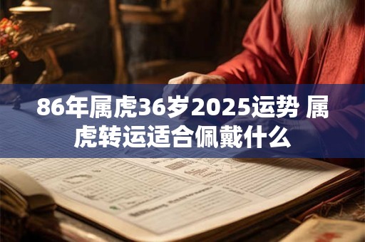 86年属虎36岁2025运势 属虎转运适合佩戴什么
