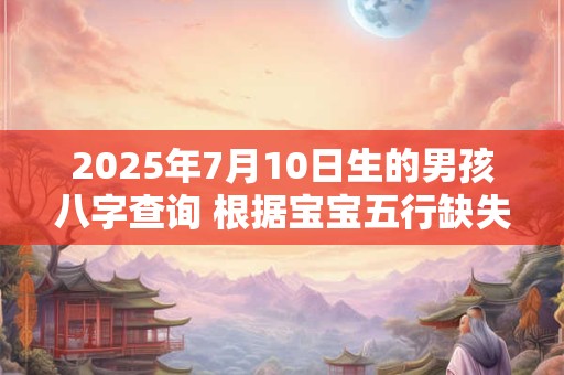 2025年7月10日生的男孩八字查询 根据宝宝五行缺失起名字