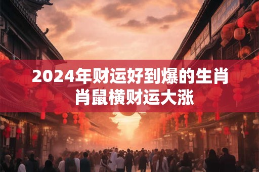 2024年财运好到爆的生肖  肖鼠横财运大涨
