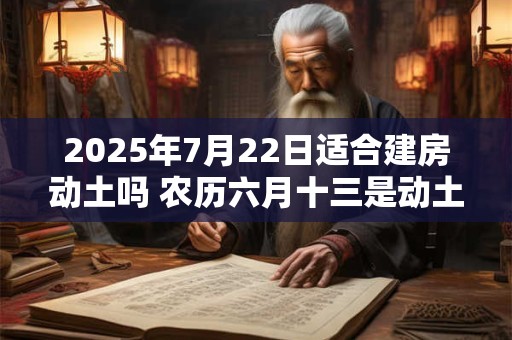 2025年7月22日适合建房动土吗 农历六月十三是动土吉日吗