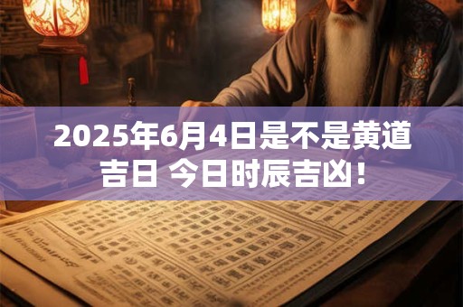 2025年6月4日是不是黄道吉日 今日时辰吉凶！