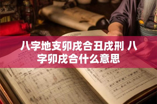 八字地支卯戌合丑戌刑 八字卯戌合什么意思