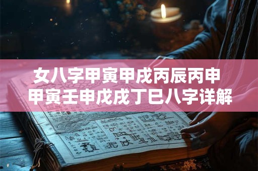 女八字甲寅甲戌丙辰丙申 甲寅壬申戊戌丁巳八字详解 女八字甲寅甲戌丙辰丙申 甲寅壬申戊戌丁巳八字详解