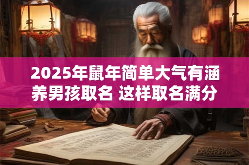 2025年鼠年简单大气有涵养男孩取名 这样取名满分