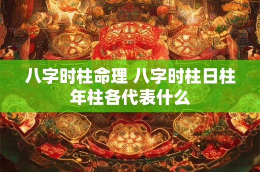 八字时柱命理 八字时柱日柱年柱各代表什么