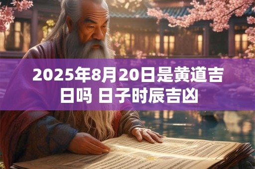 2025年8月20日是黄道吉日吗 日子时辰吉凶