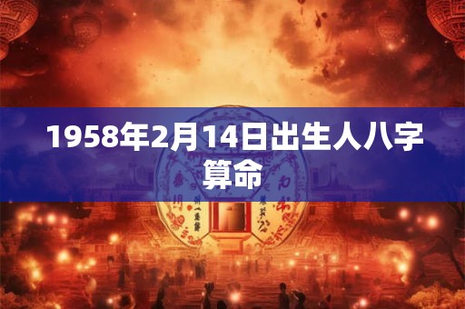 1958年2月14日出生人八字算命
