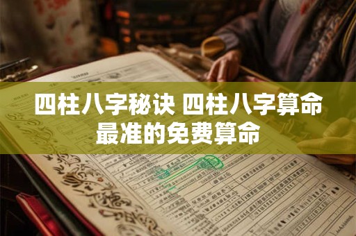 四柱八字秘诀 四柱八字算命最准的免费算命