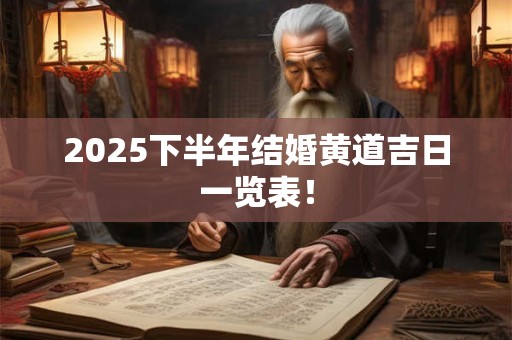 2025下半年结婚黄道吉日一览表！