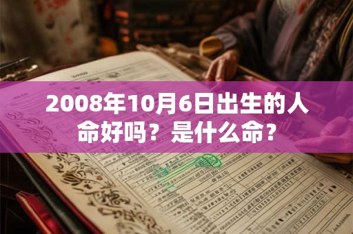 2008年10月6日出生的人命好吗？是什么命？