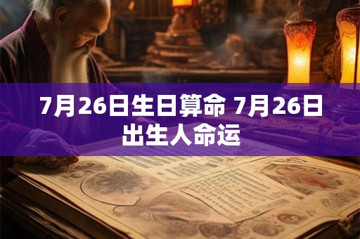 7月26日生日算命 7月26日出生人命运