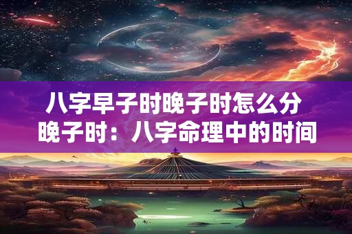 八字早子时晚子时怎么分 晚子时：八字命理中的时间奥秘