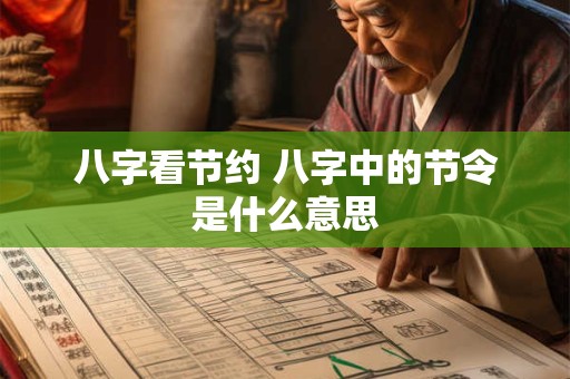 八字看节约 八字中的节令是什么意思