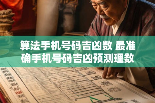 算法手机号码吉凶数 最准确手机号码吉凶预测理数