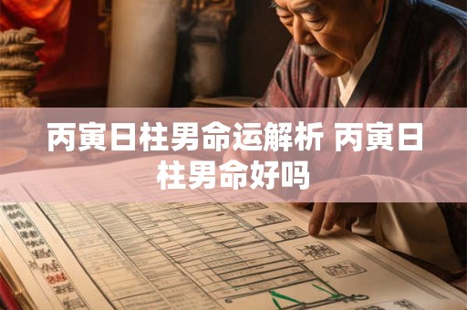 丙寅日柱男命运解析 丙寅日柱男命好吗