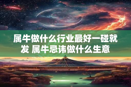 属牛做什么行业最好一碰就发 属牛忌讳做什么生意