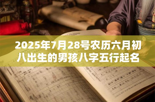 2026年7月28号农历六月初八出生的男孩八字五行起名字