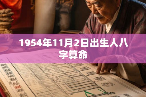 1954年11月2日出生人八字算命