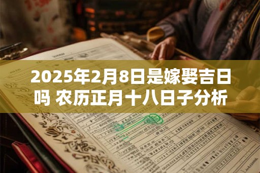 2025年2月8日是嫁娶吉日吗 农历正月十八日子分析