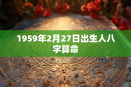 1959年2月27日出生人八字算命