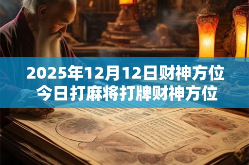 2025年12月12日财神方位 今日打麻将打牌财神方位！