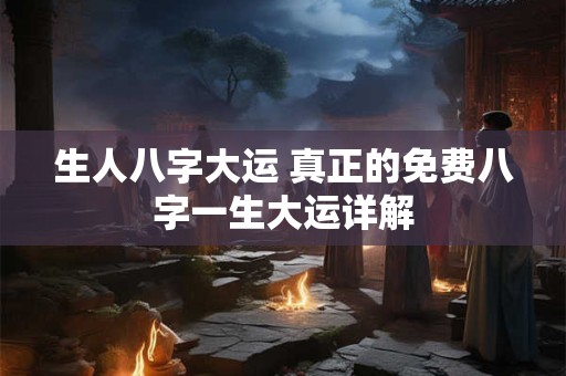 生人八字大运 真正的免费八字一生大运详解