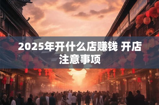 2025年开什么店赚钱 开店注意事项