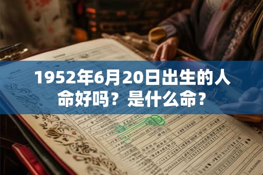 详细阅读:1952年6月20日出生的人命好吗?是什么命? 1952年6月20日出生的人命好吗?是什么命?
