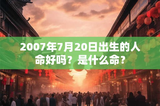 2007年7月20日出生的人命好吗？是什么命？
