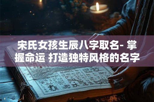 宋氏女孩生辰八字取名- 掌握命运 打造独特风格的名字