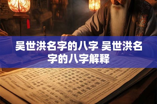 吴世洪名字的八字 吴世洪名字的八字解释