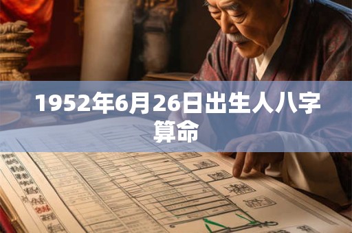 1952年6月26日出生人八字算命