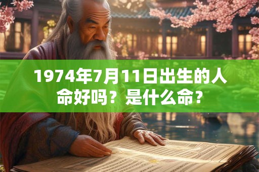 1974年7月11日出生的人命好吗？是什么命？