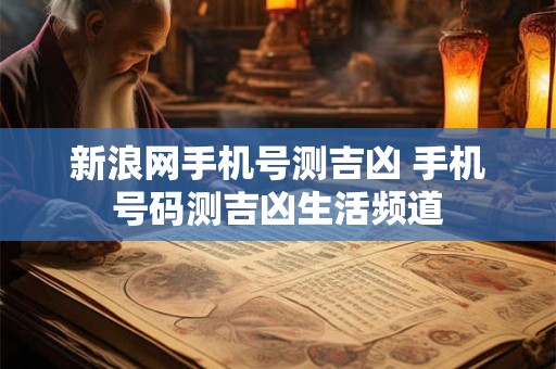 新浪网手机号测吉凶 手机号码测吉凶生活频道