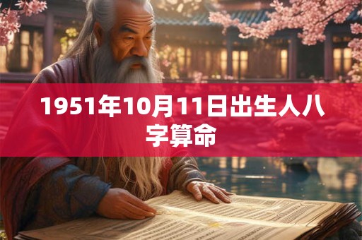 1951年10月11日出生人八字算命