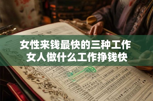 女性来钱最快的三种工作 女人做什么工作挣钱快