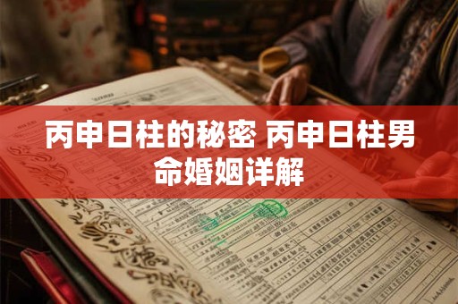 丙申日柱的秘密 丙申日柱男命婚姻详解