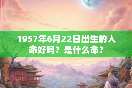 1957年6月22日出生的人命好吗？是什么命？